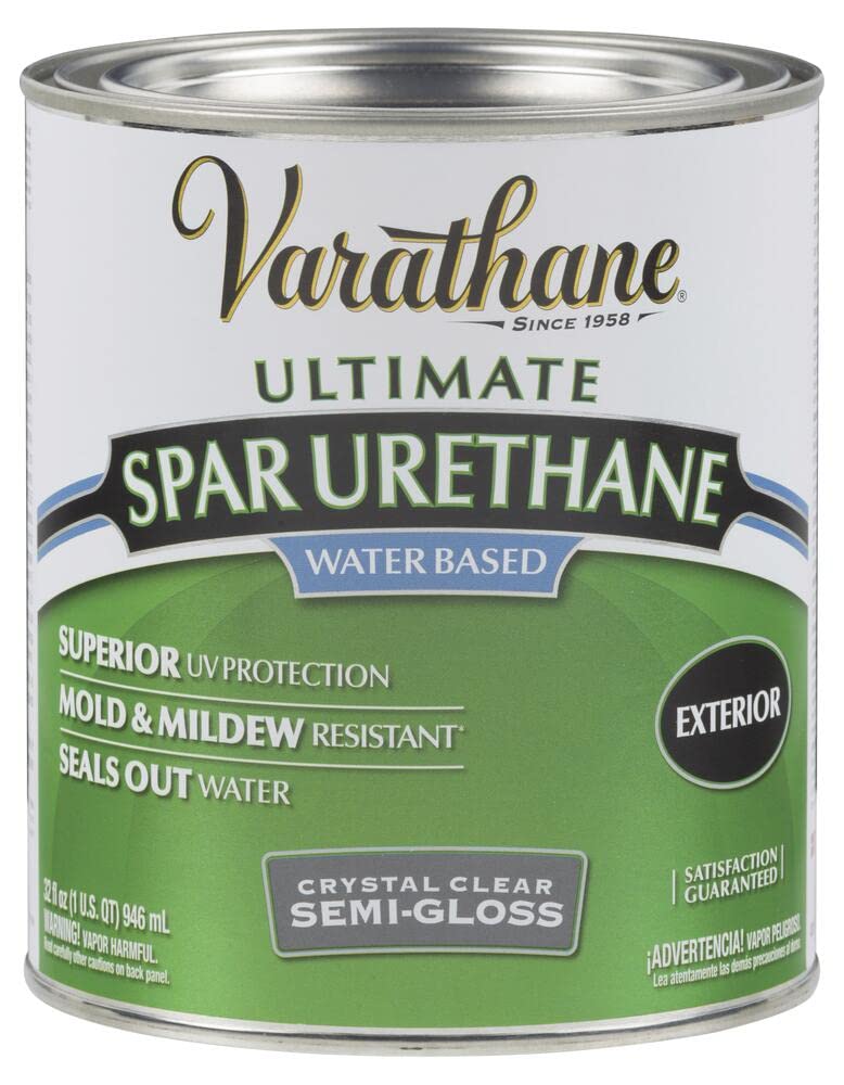 Varathane Ultimate Spar Urethane exterior coat for outdoor wood with crystal-clear protection.
