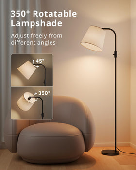 VARICART arc floor lamp remote control enables easy brightness and color adjustments