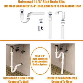 Variimage drain kit contents laid out for easy DIY repairs