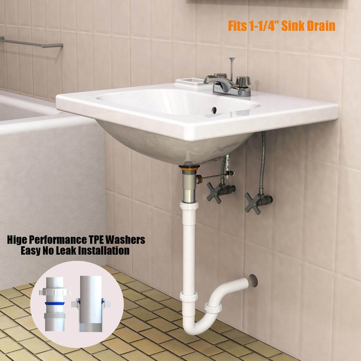 Variimage kit adapts to wall or floor connections for flexible installation