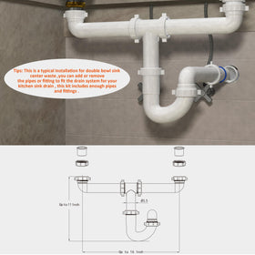 Variimage dishwasher tailpiece included for seamless appliance hookups