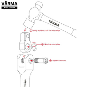 VÄRMA 180-degree flex head restores full rotation and leverage.