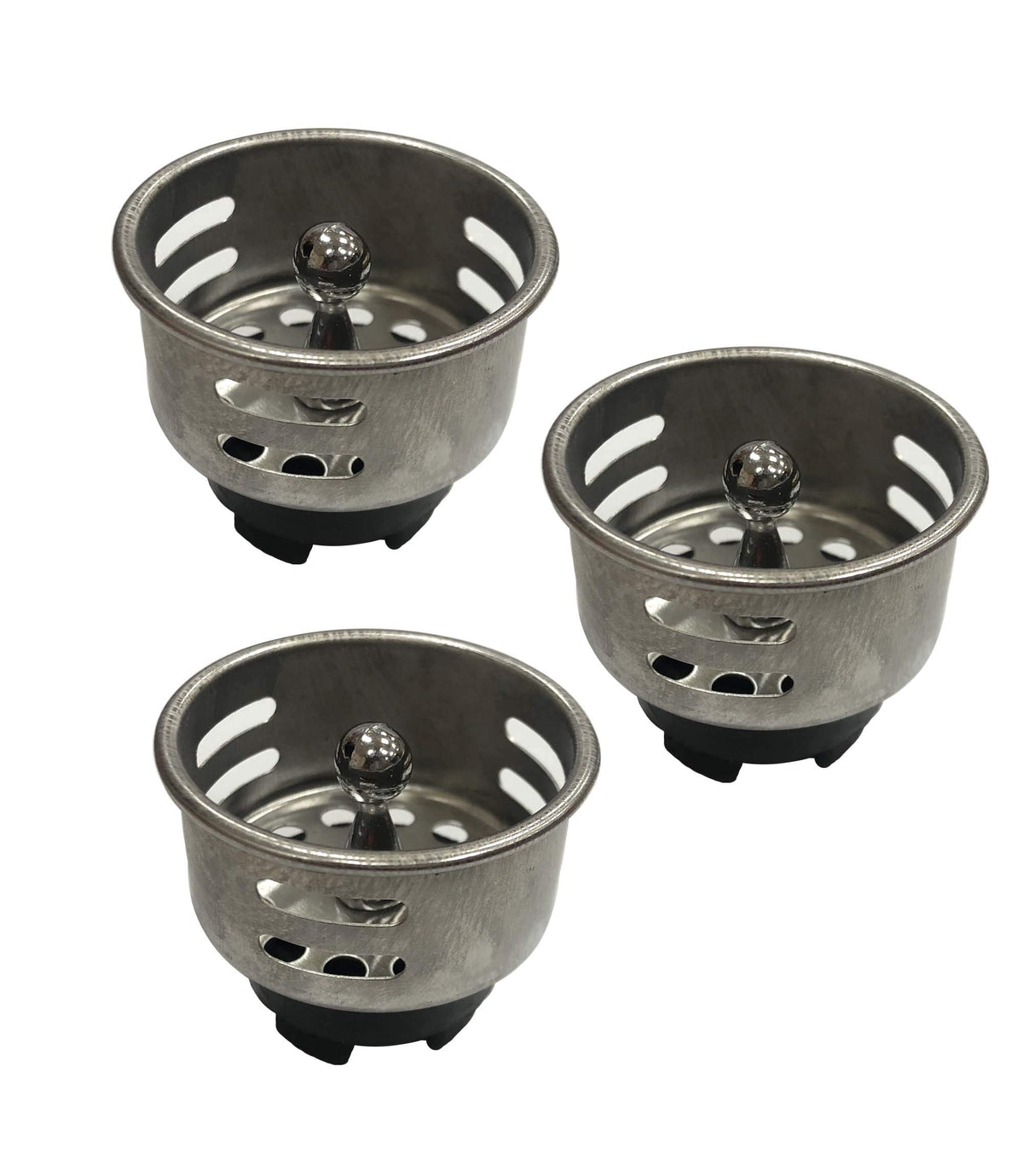 VARNAHOME junior duo strainer basket catching debris to prevent clogs in bar sinks.