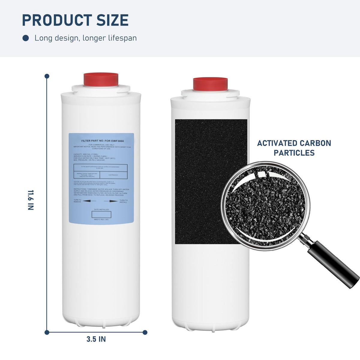 Varycony 3000-gallon capacity supports long-lasting replacement.