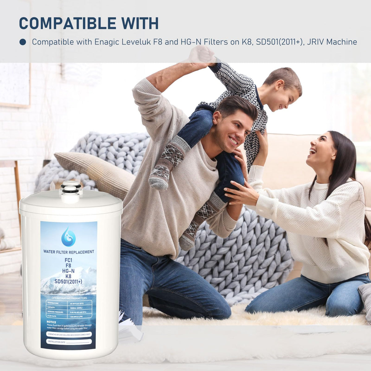 Varycony FC1 total purification capacity up to 1500 gallons.