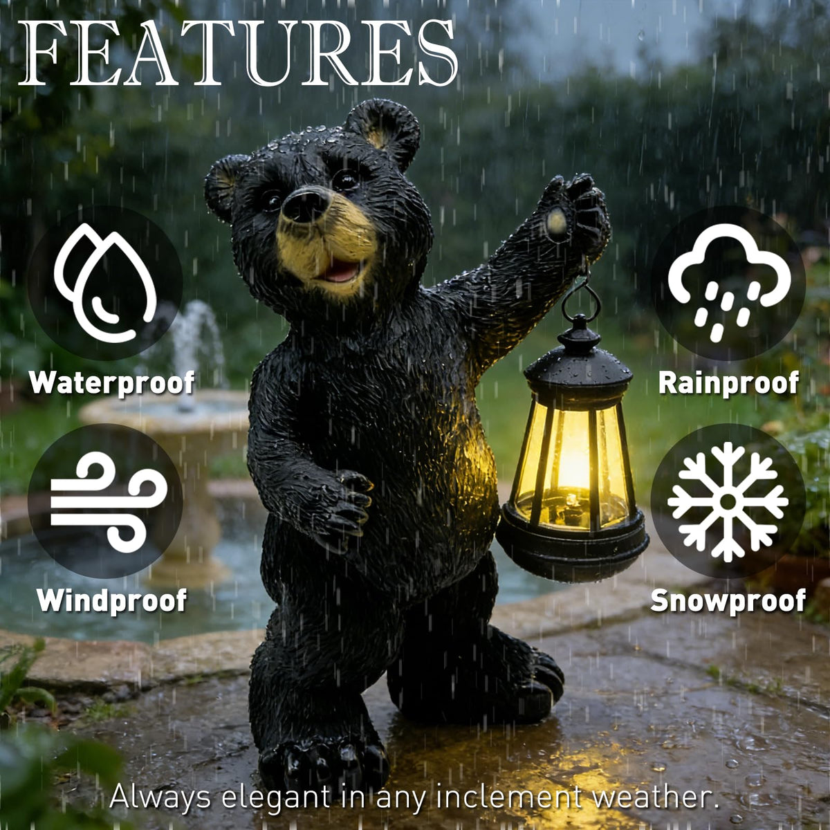 Vasesun bear statue as a festive gift for Christmas and housewarmings