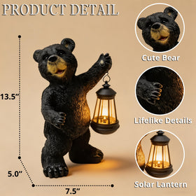 Vasesun solar garden bear glowing at night for yard ambiance
