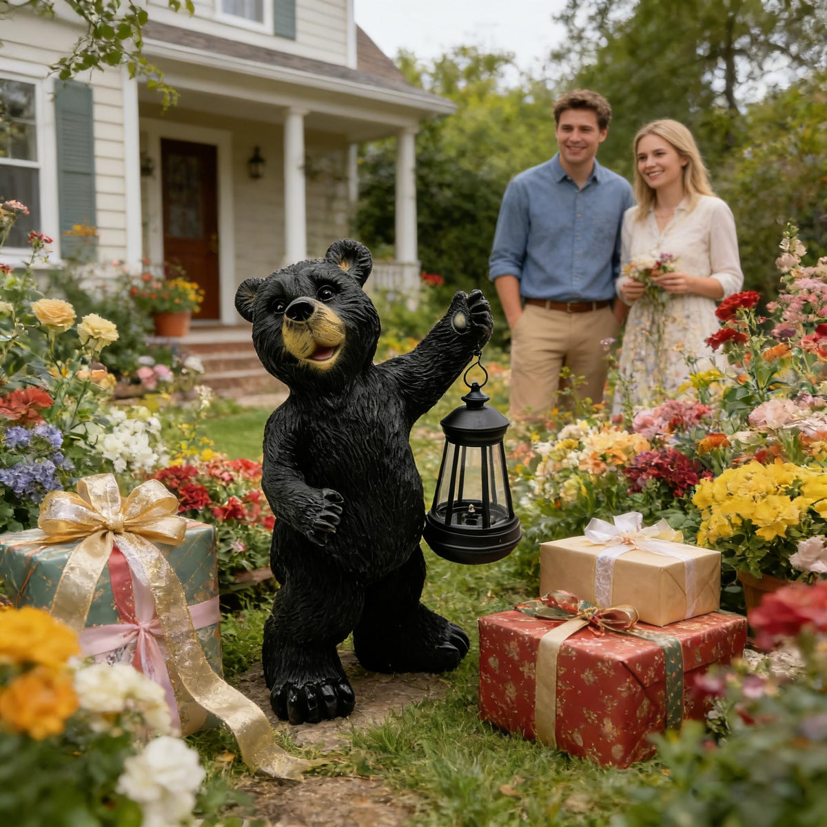 Vasesun outdoor bear figurine adds charming garden decor