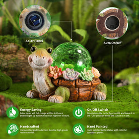 Vasesun turtle night light creates warm outdoor ambiance.