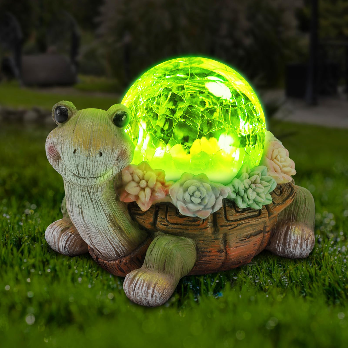 Vasesun turtle garden statue adds whimsy and curb appeal.