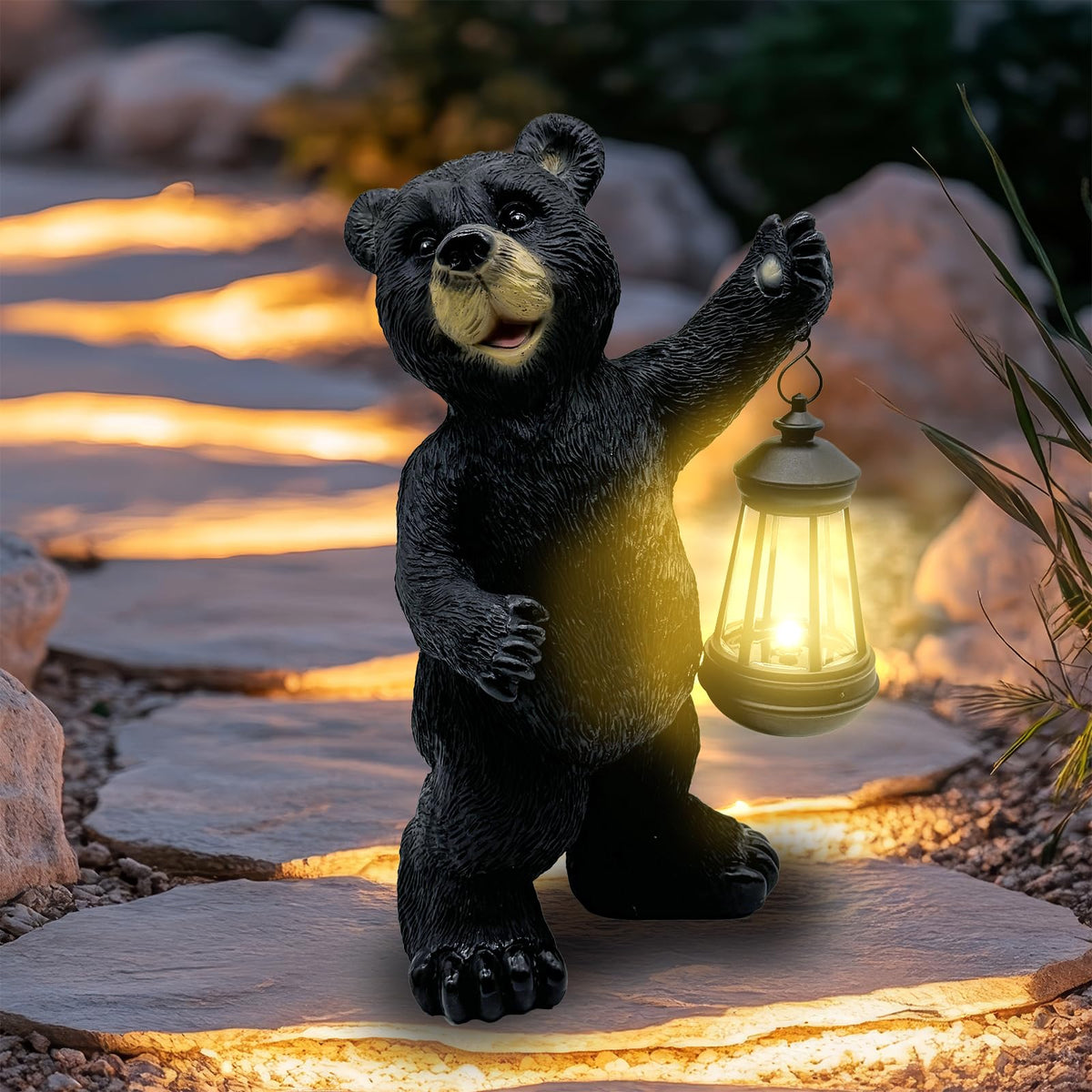 Vasesun weatherproof bear garden art withstands rain while adding charm