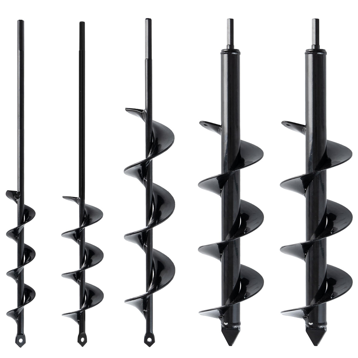 VASGOR 5pc auger set group shot for rapid bulb planting and bed prep.