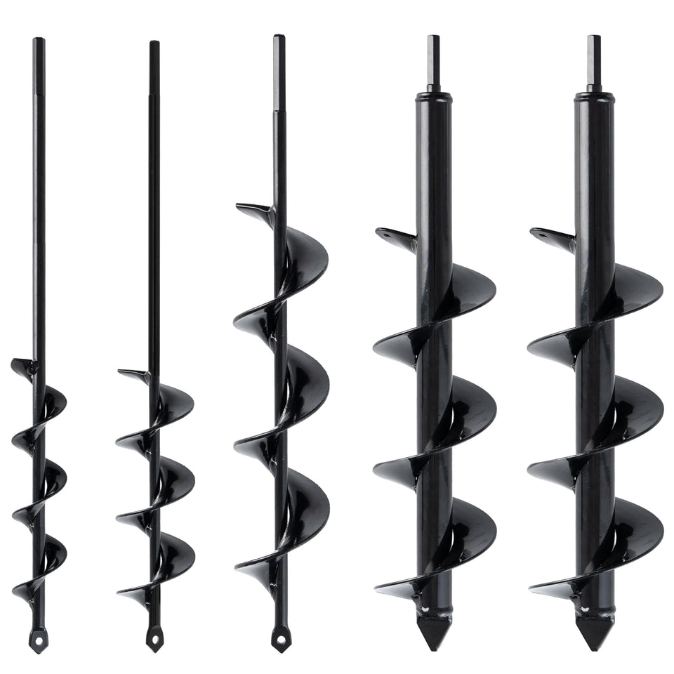VASGOR 5pc auger set group shot for rapid bulb planting and bed prep.