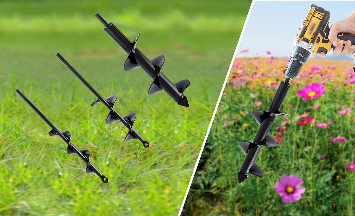 VASGOR bulb planting auger 3.5x16 creates deeper holes for larger bulbs.