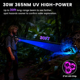 VASTFIRE 30 ft range enables distant detection of scorpions and stains