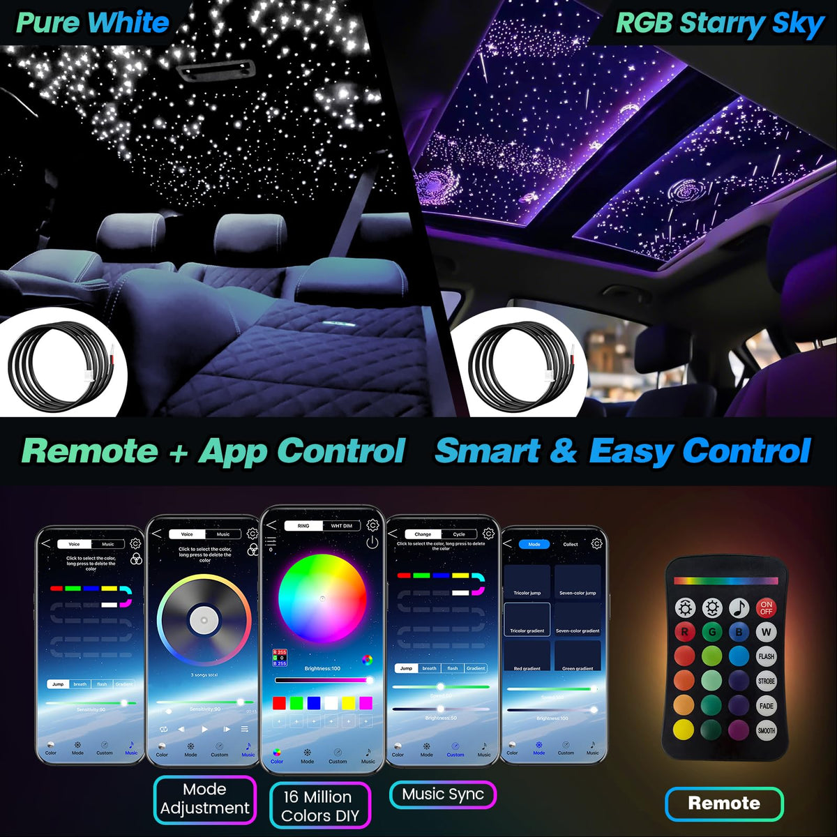 VASTFIRE app control interface for easy lighting customization.
