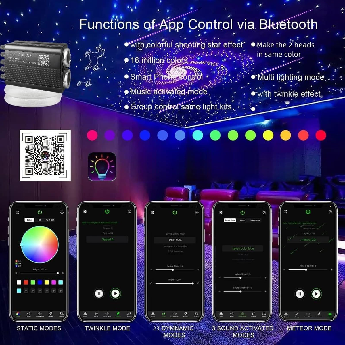VASTFIRE RGBW color modes and remote offer customizable ambiance