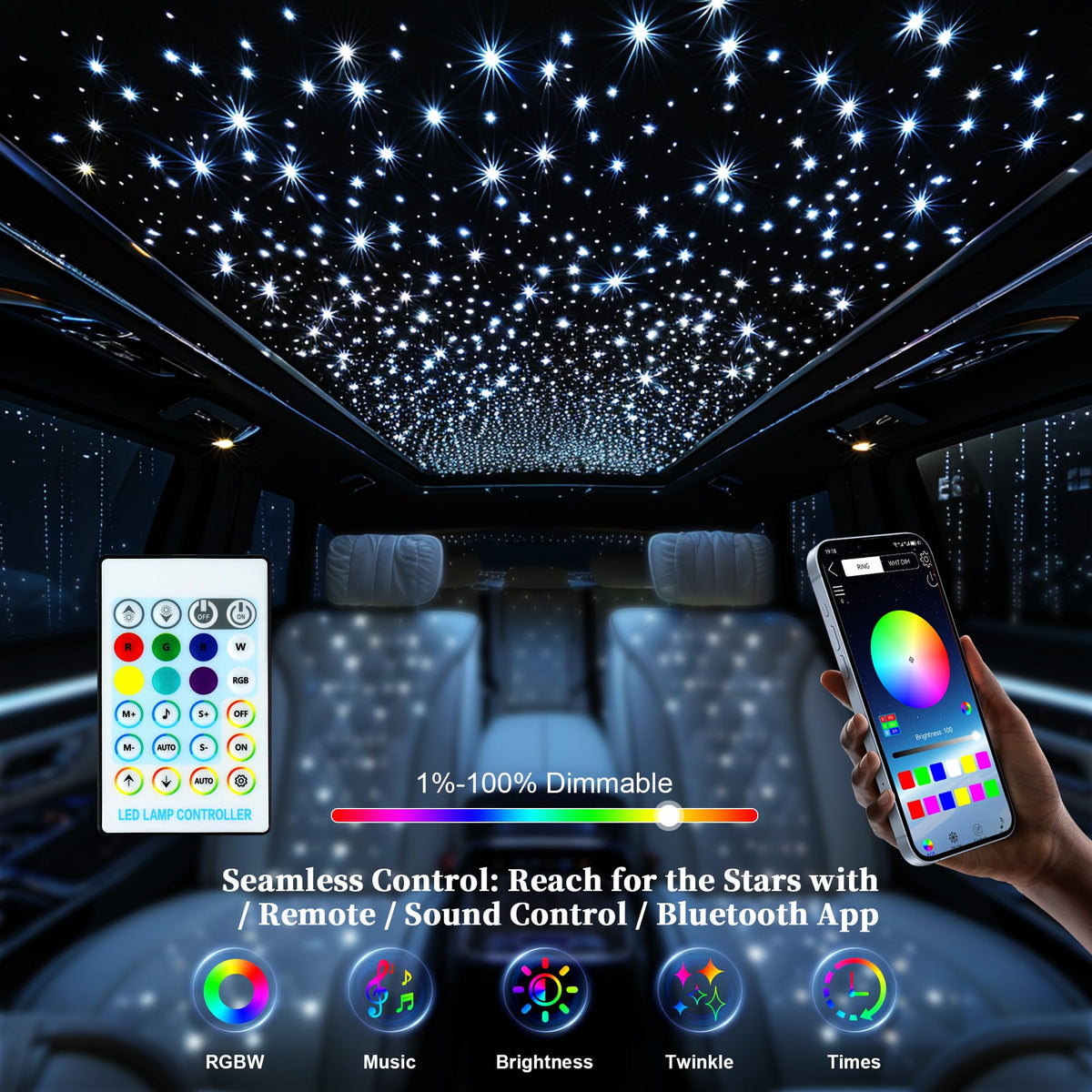 VASTFIRE 16W RGBW light engine powers vibrant, customizable twinkle effects.