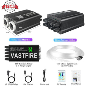 VASTFIRE Starlight Headliner car interior ambient lighting for mood.