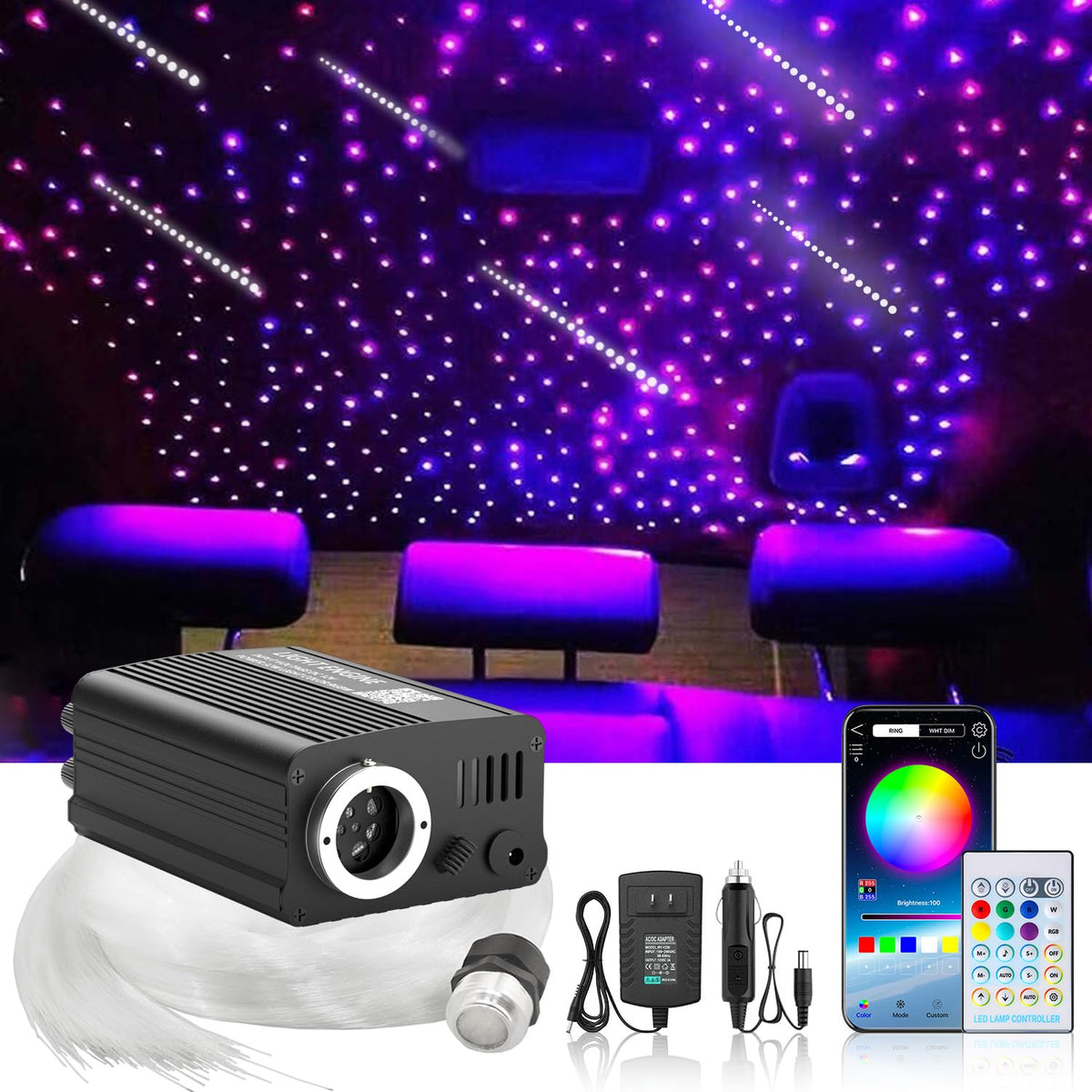 VASTFIRE Twinkle headliner creates a twinkling car ceiling ambience.