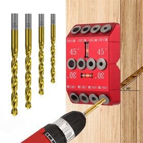 VASTHOME 30-45-90-degree angle drill guide enables precise straight holes in wood projects.