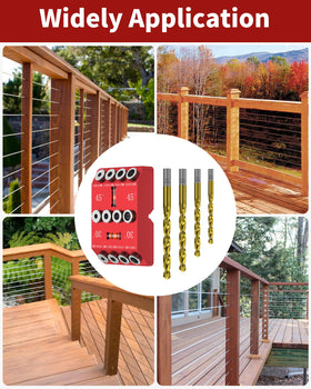 VASTHOME cable railings and wood posts drill guide improves alignment during installation.