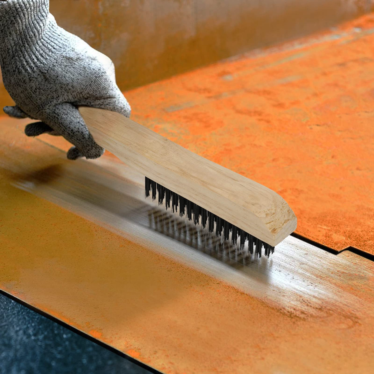 VASTOOLS carbon steel bristles provide durable scrubbing for stubborn coatings and scale.