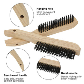 VASTOOLS in-action brush set removes welding slag with controlled, even contact.