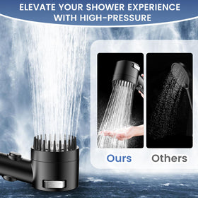 Vatex handheld shower head with air-boost delivers stronger pressure