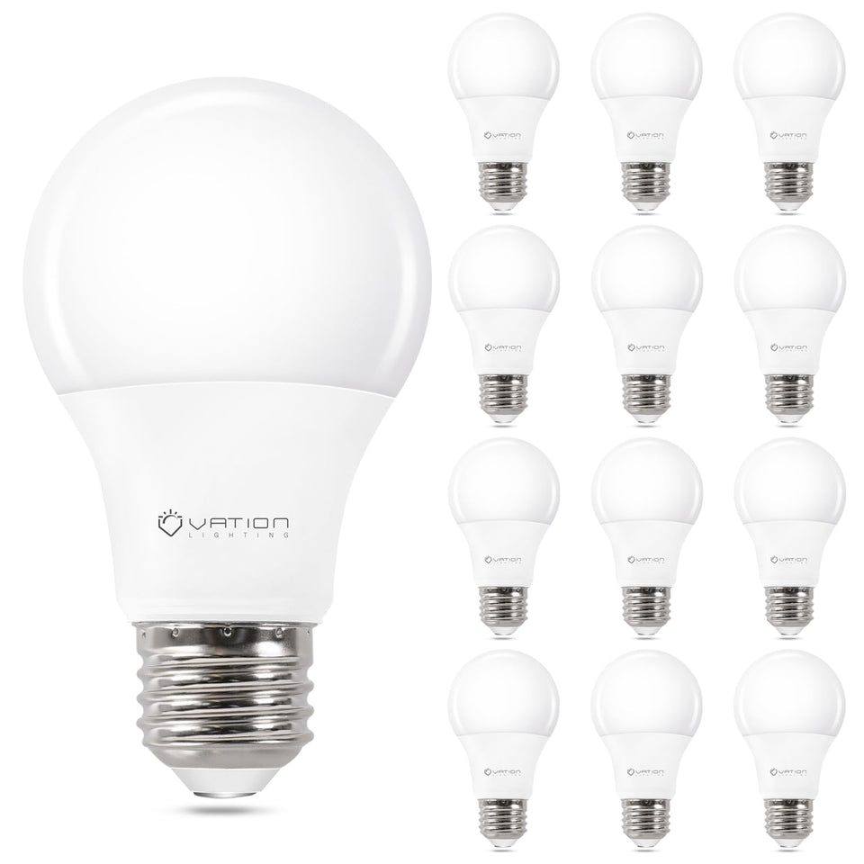 VATION LIGHTING A19 daylight 5000K bulb in a lamp for bright, natural illumination.
