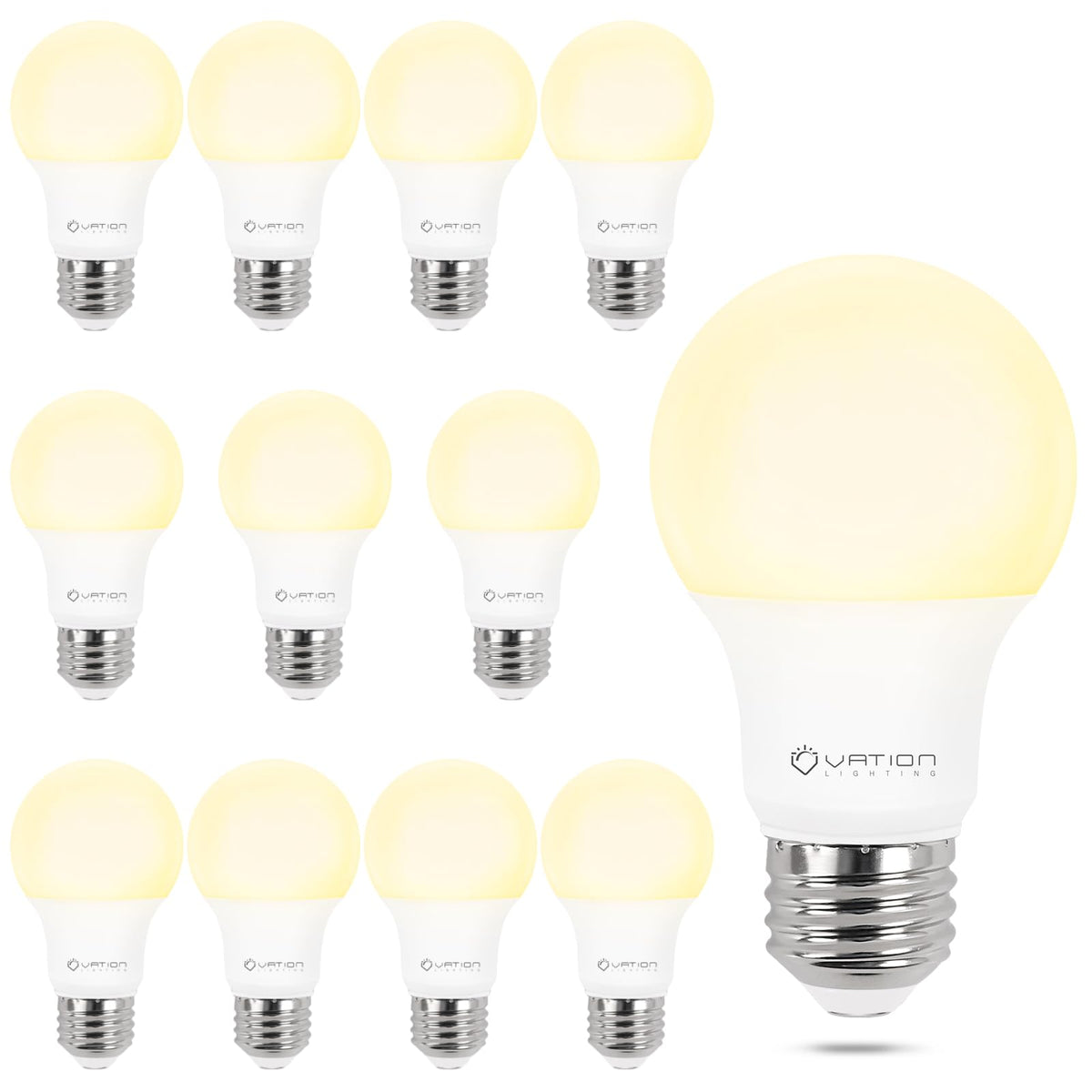 VATION LIGHTING A19 LED bulbs glow warm 3000K for cozy living spaces