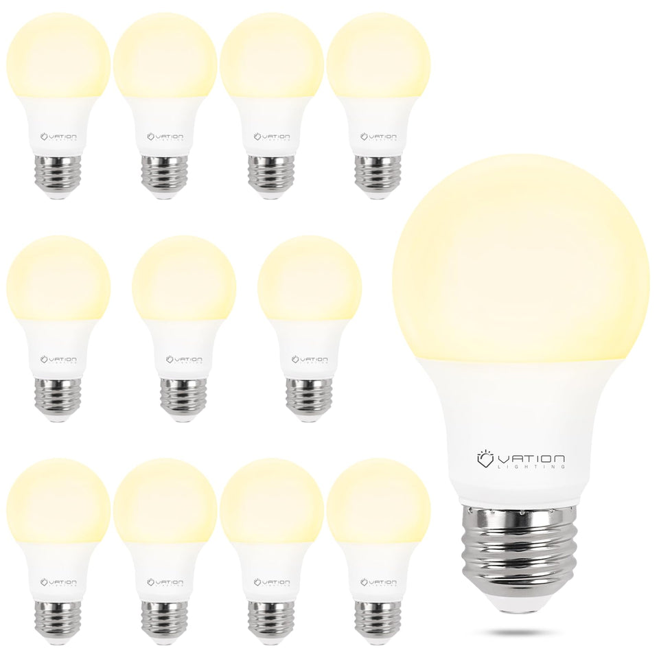 VATION LIGHTING A19 LED bulbs glow warm 3000K for cozy living spaces