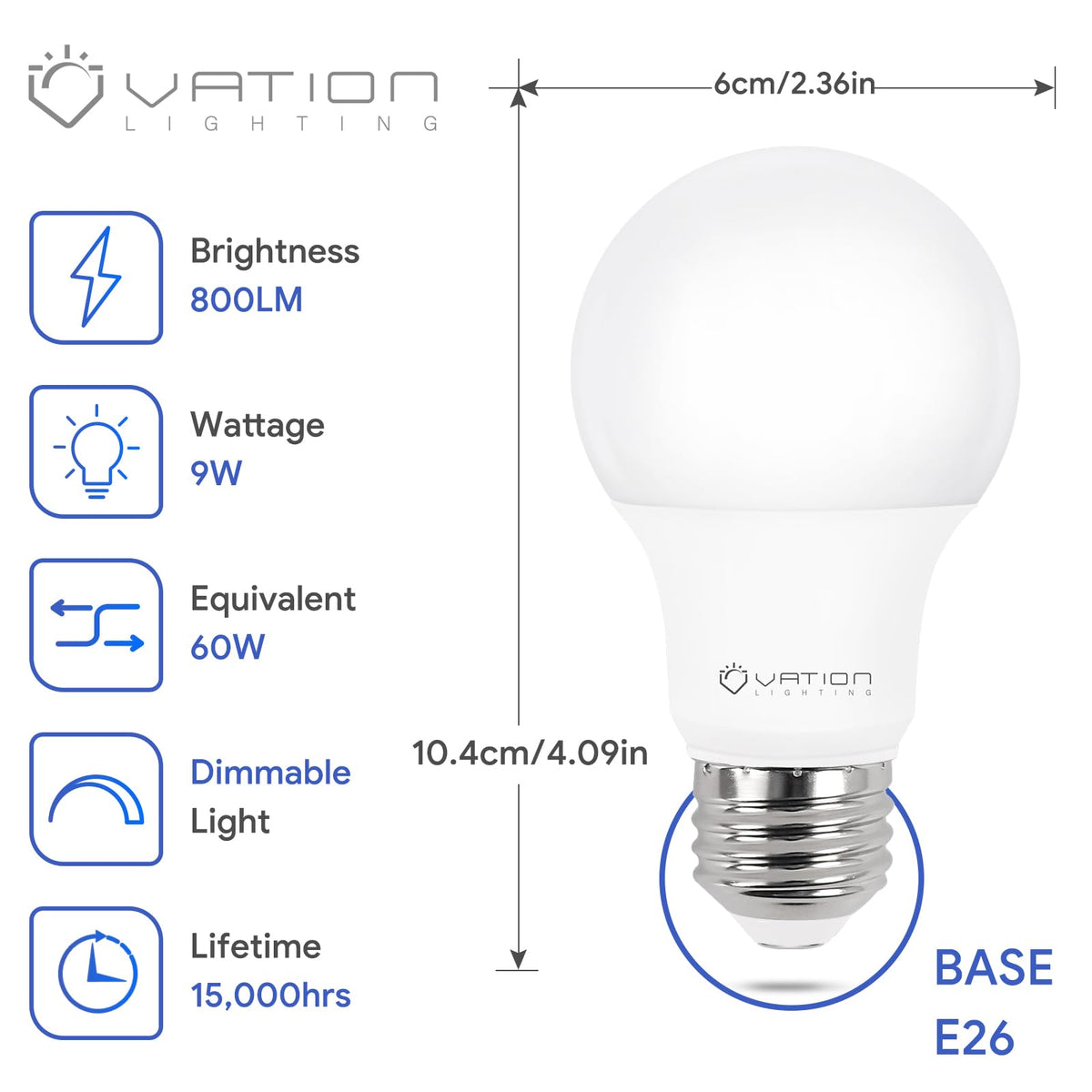 VATION LIGHTING dimmable A19 bulbs allow smooth brightness for evenings