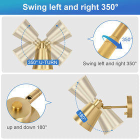VATONI sconce arm rotates 180° and head 350° for directed light