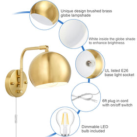 VATONI sconce interior white shade reflects light for brightness.