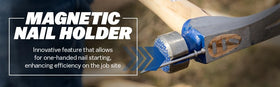 Vaughan CF2-HC hatchet-style handle provides balanced control.