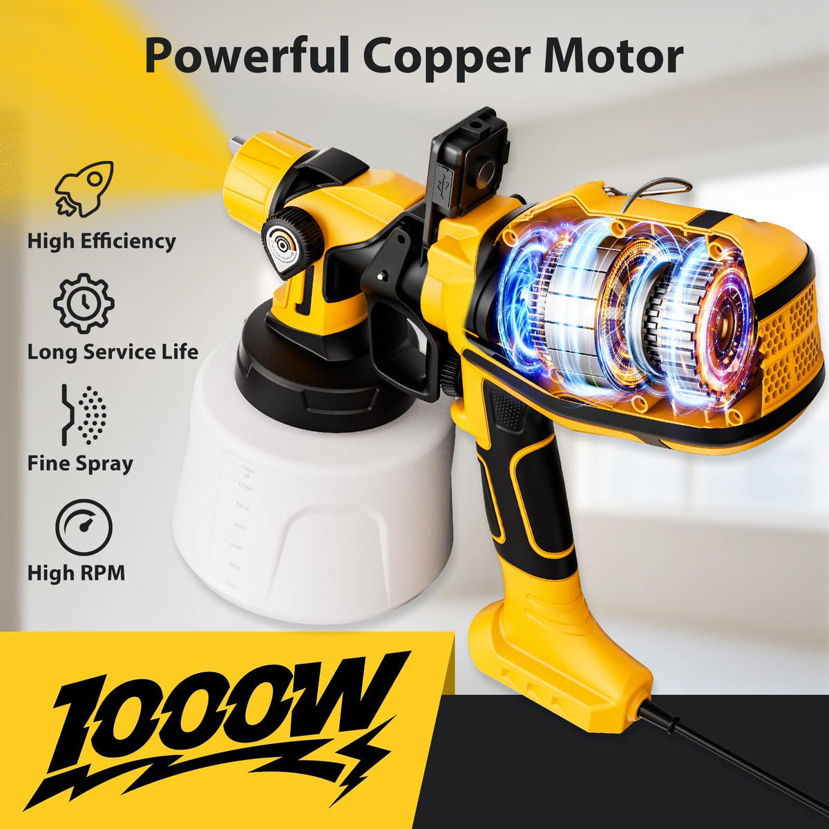 VAVCURAA paint sprayer six copper nozzles offering versatile finishes.