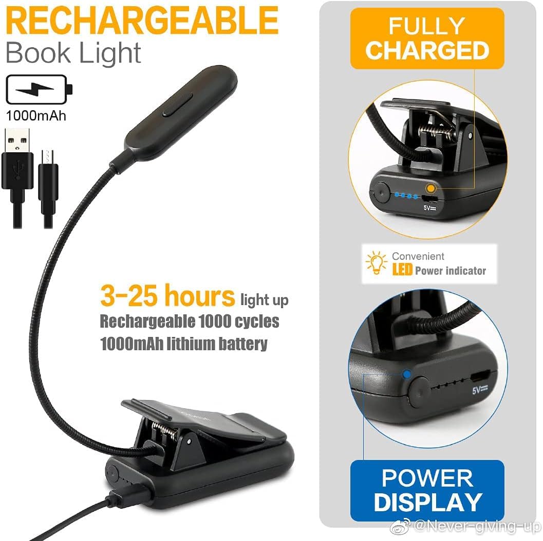 VAVOFO 360-degree goose neck clip enabling flexible bedside lighting