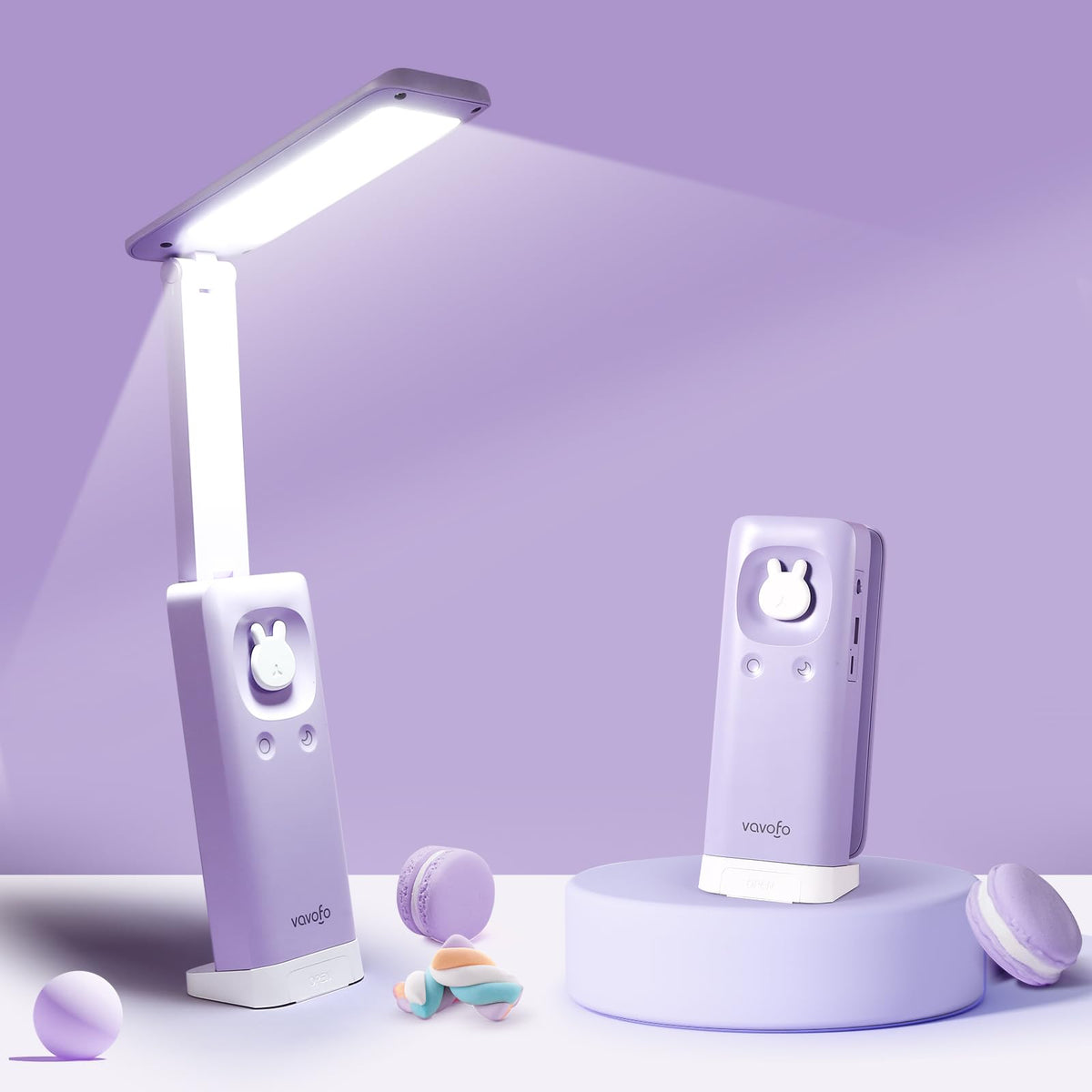 VAVOFO bunny desk lamp folded for compact travel and storage