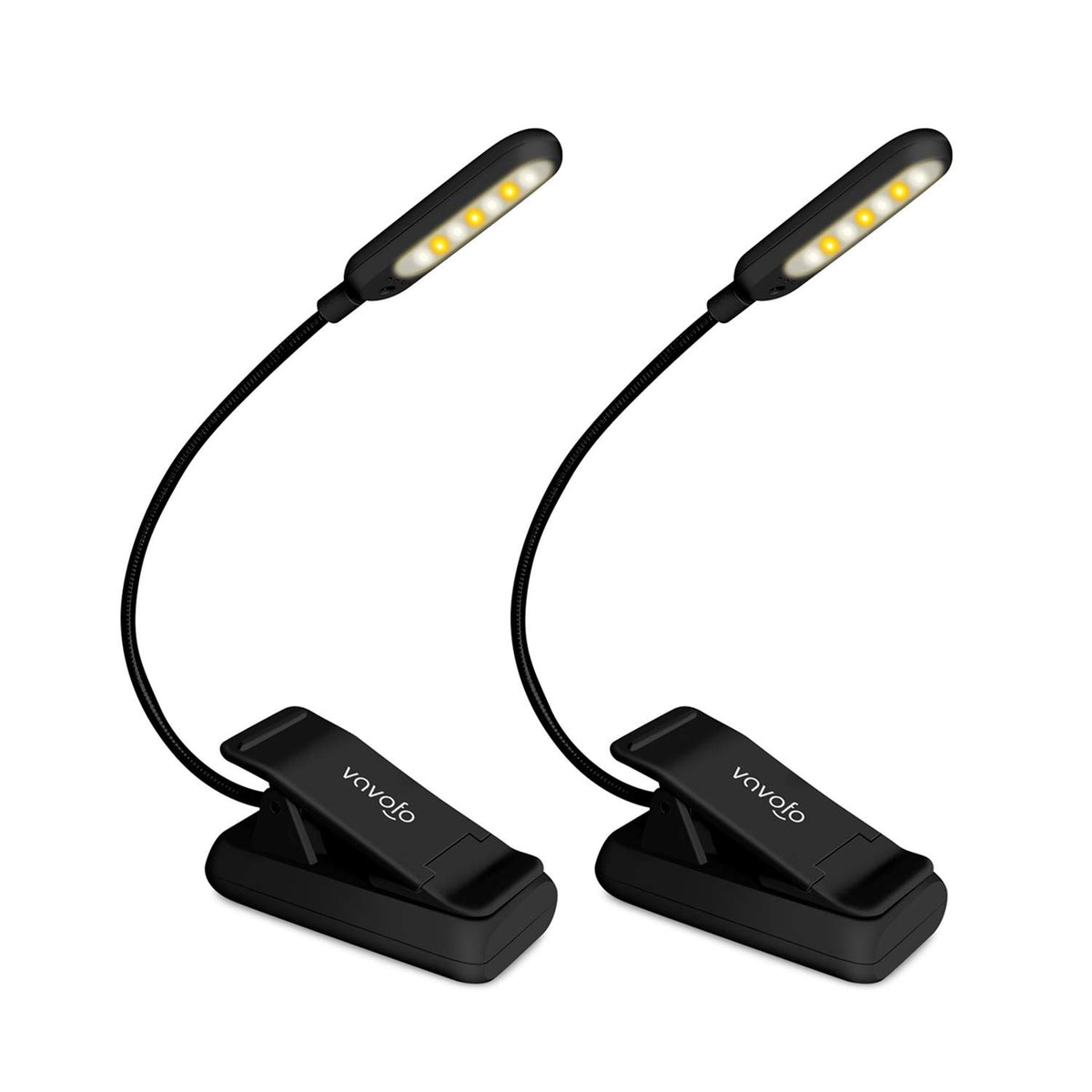 VAVOFO clip-on reading light with seven LEDs for clear nighttime reading