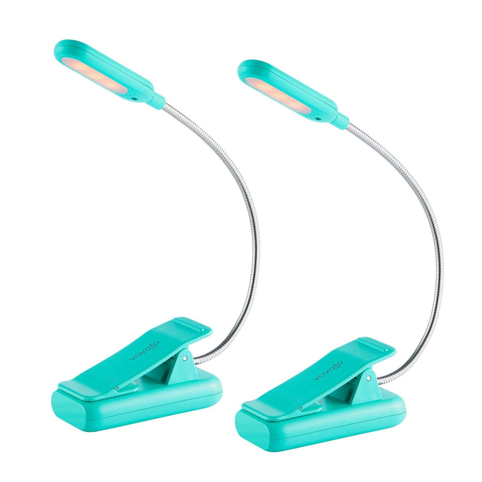 VAVOFO clip-on reading light with 7 LEDs for focused bedside reading.