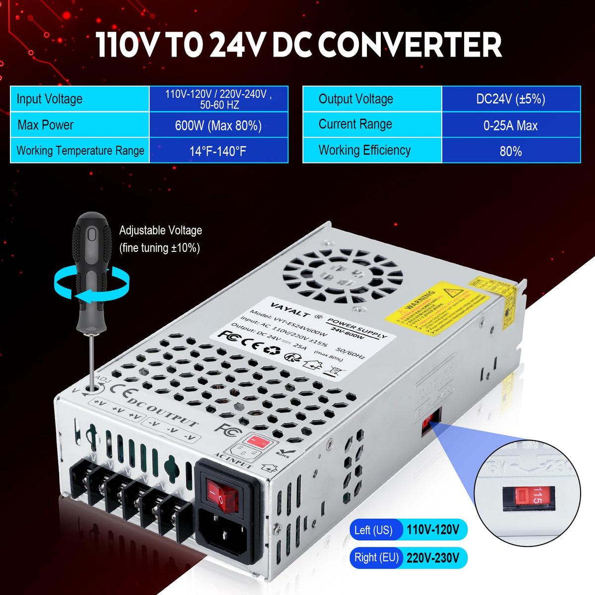 VAYALT aluminum alloy casing with integrated wiring for easy multi-device connections