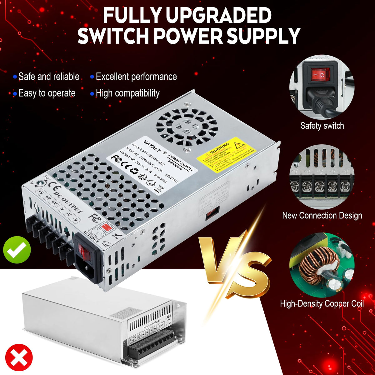 VAYALT cooling system with intelligent fan for temperature protection and reliability