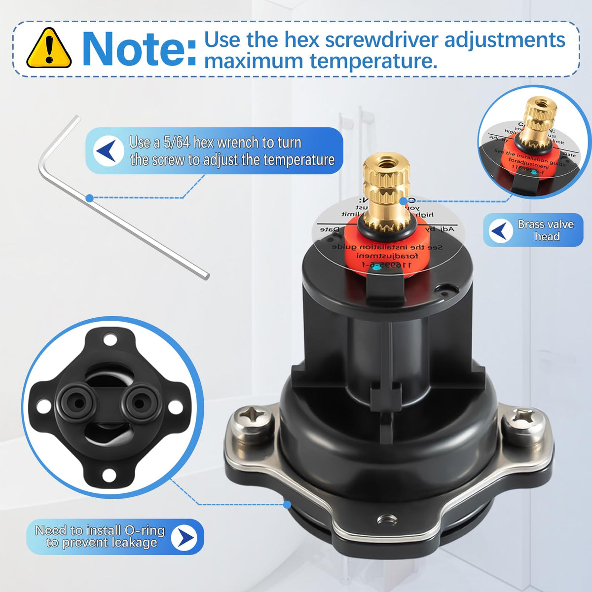 GP500520 pressure balancing unit ensuring steady shower temperature.