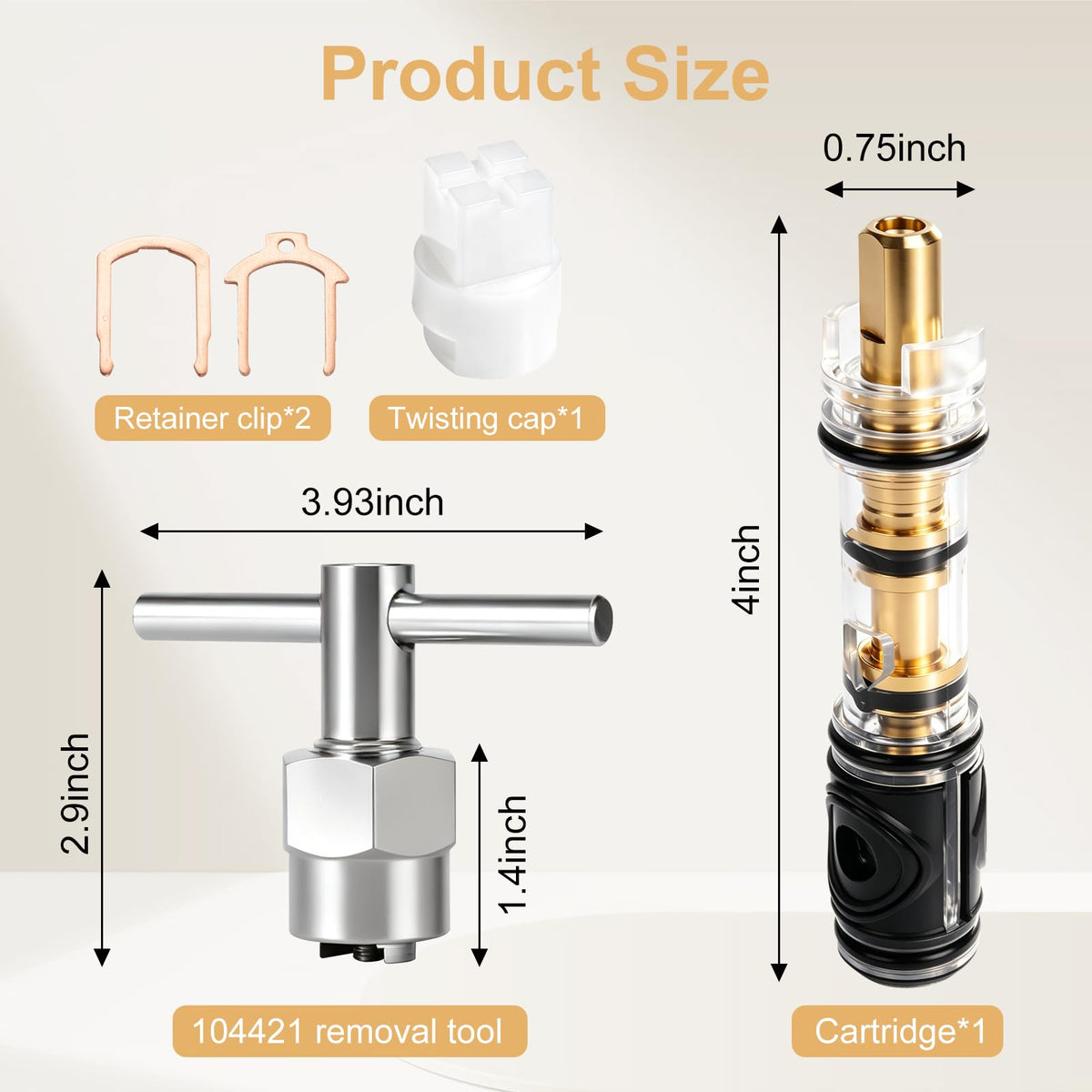 Vayolli 104421 removal tool enables easy cartridge extraction during maintenance.