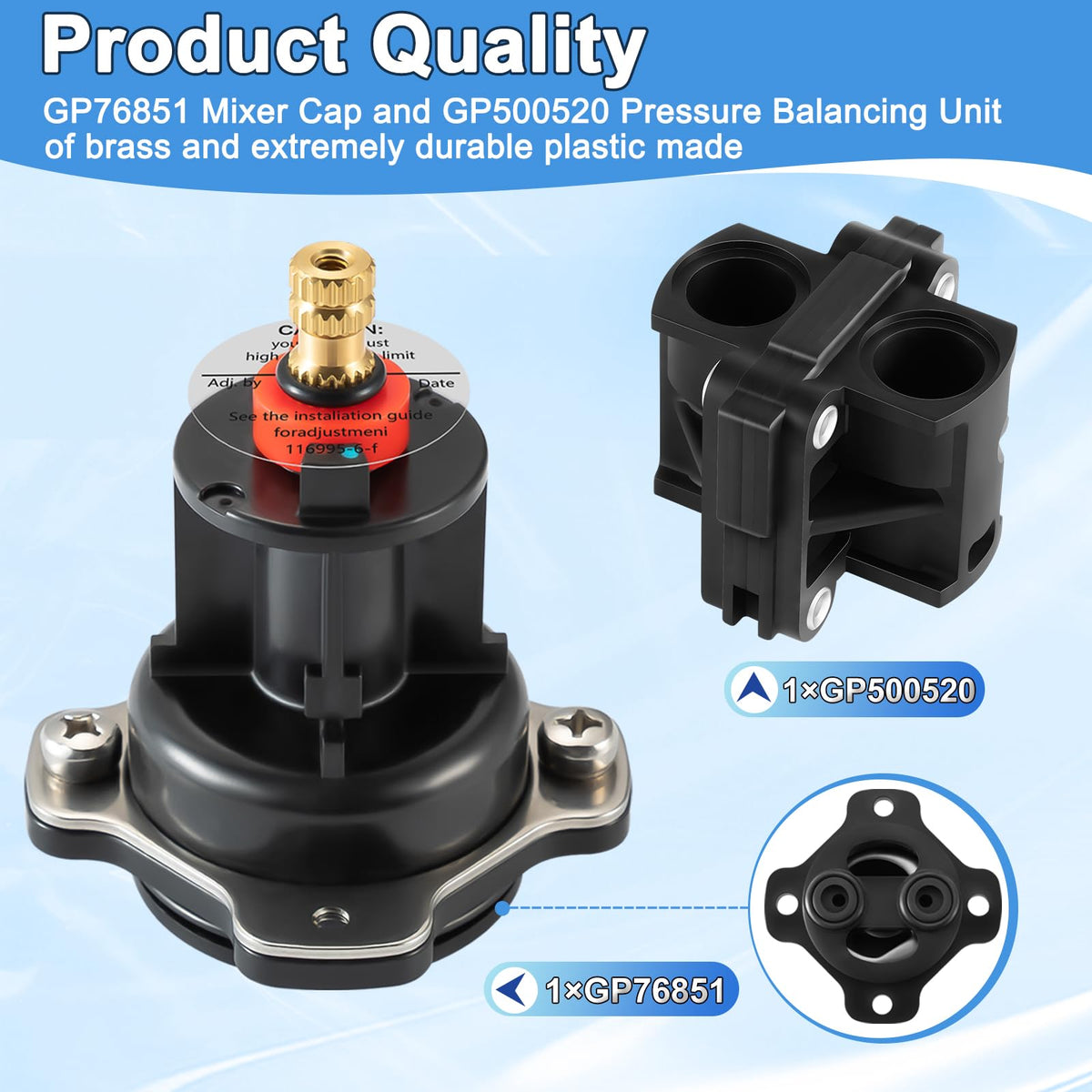 Temperature control feature reduces fluctuations for more comfortable showers.