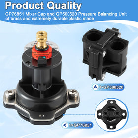 Temperature control feature reduces fluctuations for more comfortable showers.