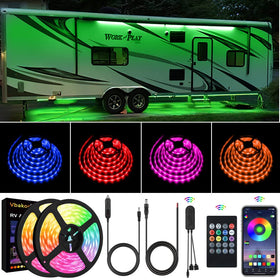 Vbakor RV awning lights 50ft underglow for vivid exterior ambience