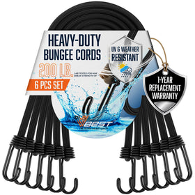 VBEST 6-pack 60-inch bungee cords ready for secure outdoor gear.