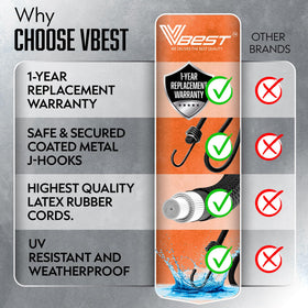 VBEST bungee cords 36-inch set with metal hooks.
